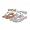 Women's Shoes Leather Low Heel Gladiator / Ankle Strap Sandals Office & Career / Dress / Casual Silver / Gold