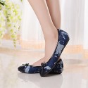 Women's Shoes Fabric / Leatherette Flat Heel Comfort / Round Toe / Closed Toe Loafers Casual Blue