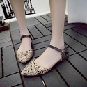 Women's Shoes Fabric Flat Heel Pointed Toe / Flats / Party & Evening / Dress /Blue / Gray / Almond