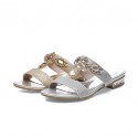 Women's Shoes Low Heel Round Toe Sandals Dress / Casual Silver / Gold