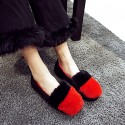 Women's Flats Spring / Fall / Winter Comfort Fur Dress / Casual Flat Heel Slip-on Red / Gray Others