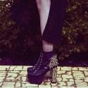 Women's Spring / Summer / Fall / Winter Heels / Closed Toe / Fashion Boots Leatherette Party & Evening / Dress Chunky HeelRivet / Lace-up