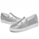 Women's Shoes Synthetic Spring / Fall / Winter Moccasin Totes Athletic / Casual Flat Heel Glitter Silver / White