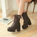 Women's Shoes Leatherette Chunky Heel Platform / Riding Boots Boots Outdoor / Office & Career / Casual