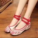 Women's Shoes Canvas Spring / Summer / Fall Mary Jane / Comfort Flats Casual Flat Heel Buckle / Flower Blue / Green