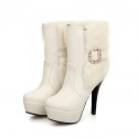 Women's Boots Fall / Winter Fashion BootsCasual Stiletto Heel Fur Black / White Others