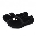 Women's Flats Spring / Fall / Winter Comfort Fur Outdoor / Dress / Casual Flat Heel Slip-on Black / Red Others